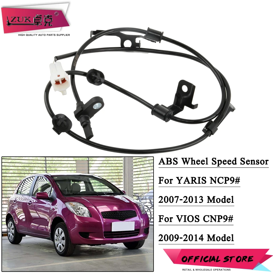ZUK Front Left Right ABS Wheel Speed Sensor For Toyota YARIS NCP91 2006