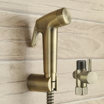 

7/8 T-adapter Antique bronze ABS Bidet Sprayer set hand held toilet bidet spray set shattaf Bathroom shower head