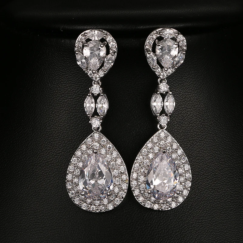 wedding earrings white gold