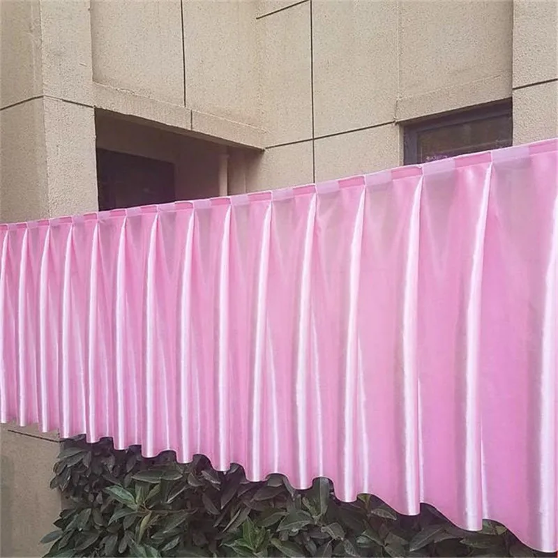 75cm Height Ice silk wedding stage table skirt for table cloth decoration/polyester banquet skirt for wedding party