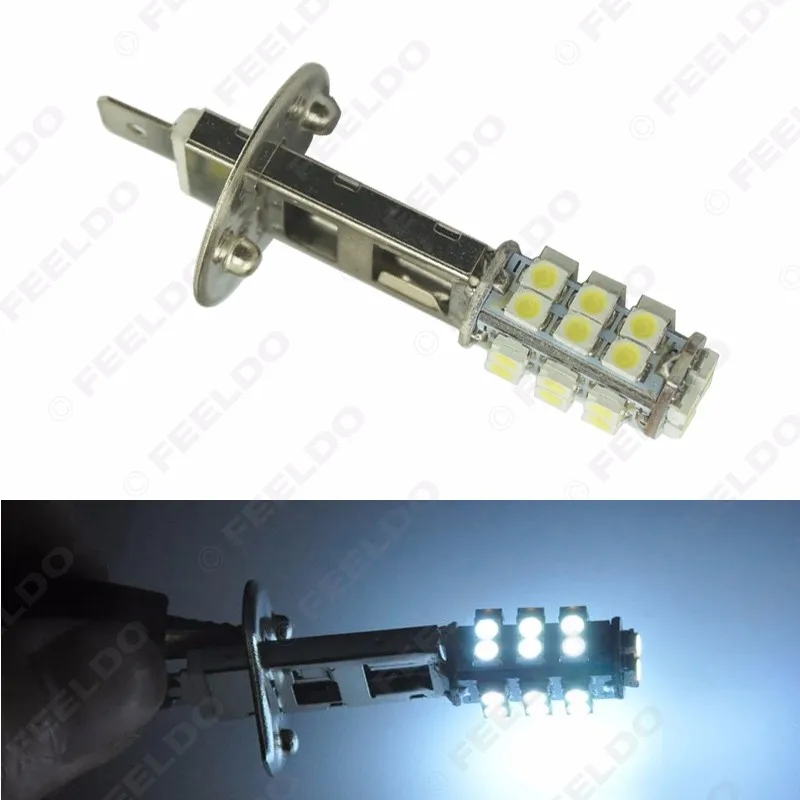 FEELDO 2 шт. белый 12V Мощность H1 3528/1210 чип 28SMD светодиодный Туман головной светильник авто светодиодный светильник лампы# FD-1691