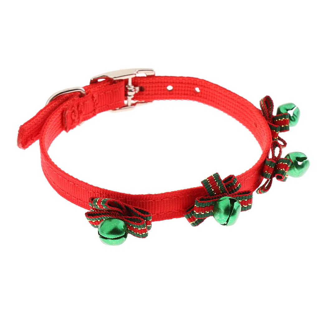 Adjustable Cat Dog Bell Christmas Collar Bow Tie Pet Festival Gift
