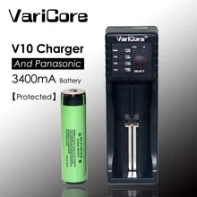 Nueva varicore v10 1.2 v 3.7 v aa/aaa 18350 26650 18650 14500 16340 cargador de batería de litio + para panasonic original 3400 mah protegidas
