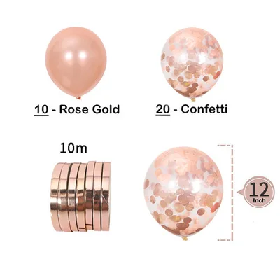 

20psc aliexpress party decoration set rose gold birthday wedding decorations confetti sequins balloons send ribbon valentine's