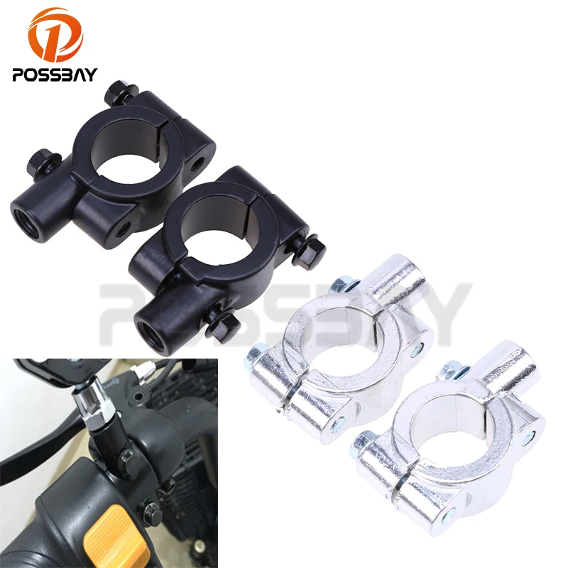 

POSSBAY Universal 7/8" 22MM Handlebar Aluminum Motorcycle Mirror Adapter Holder Mount Bracket Clamp 10MM For Yamaha Harley Motor