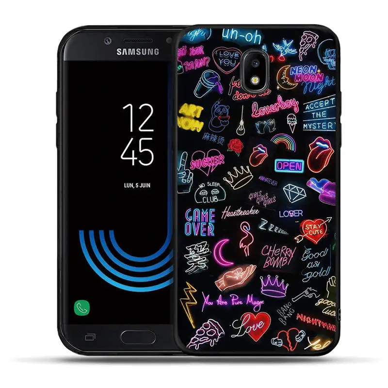 С живописным узором чехол для телефона для samsung Galaxy J3 J5 J7 G530 J6 Черный силиконовый чехол для J3 J5 J330F J530F euit