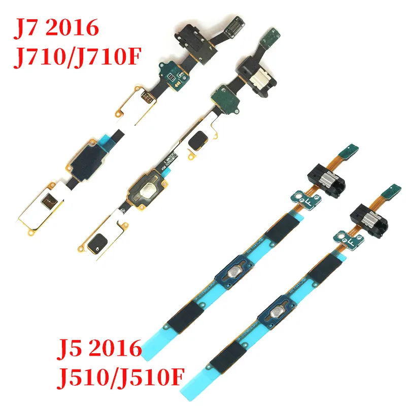

Home Button Earphone Jack Flex Cable Replacement Parts Menu Button For Samsung Galaxy J5 2016 J510 J510F J7 J710 J710F