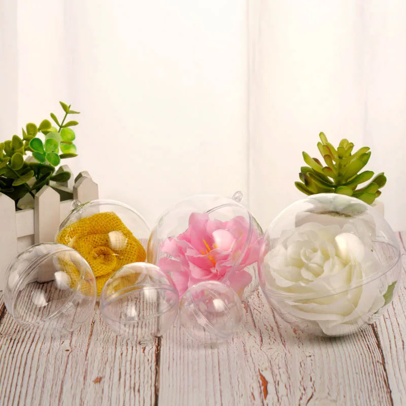 10 piezas transparente bolas esfera adornos DIY adorno colgante para árbol de Navidad de TT-mejor