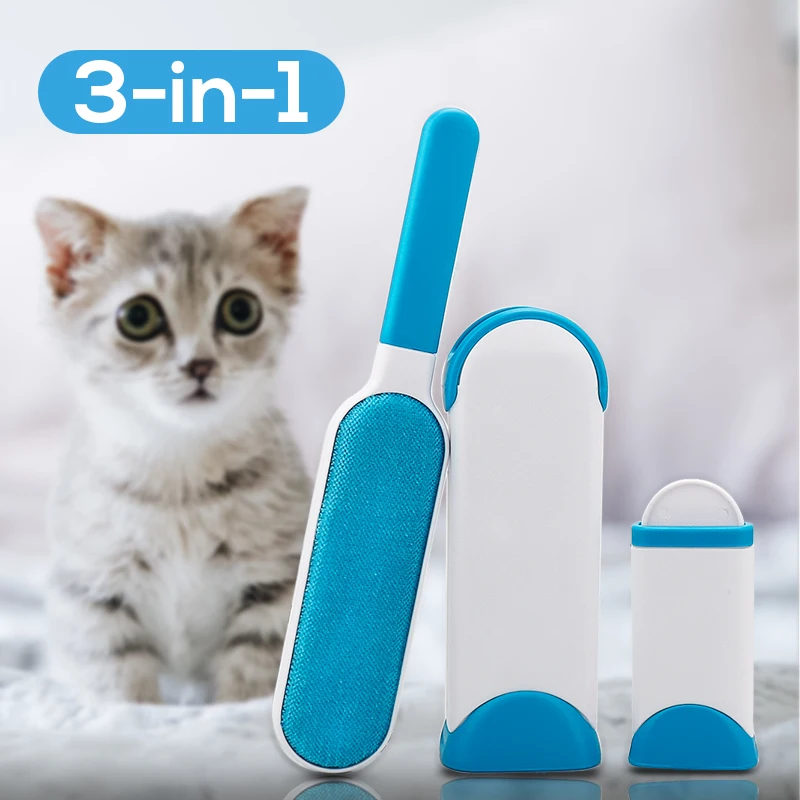 

3-in-1 Pet Hair Remover Brush Sticky Brush Magic Ceaning Brushes Pet Hair Reusable Device Household Electrostatic Dust Cleaner
