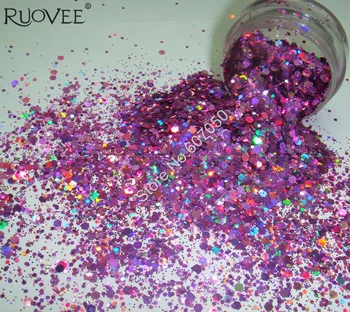 

Holographic Laser Lilac Color Glitter Mix Hexagon Paillette Spangle Powder Shape for Nail Art Glitter Craft Decoration