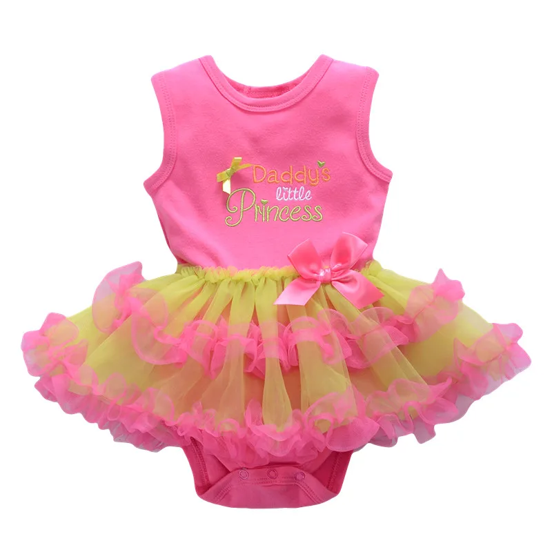 Princess Baby Dress Sleeveless Summer Girls Party Tulle Dresses Bow