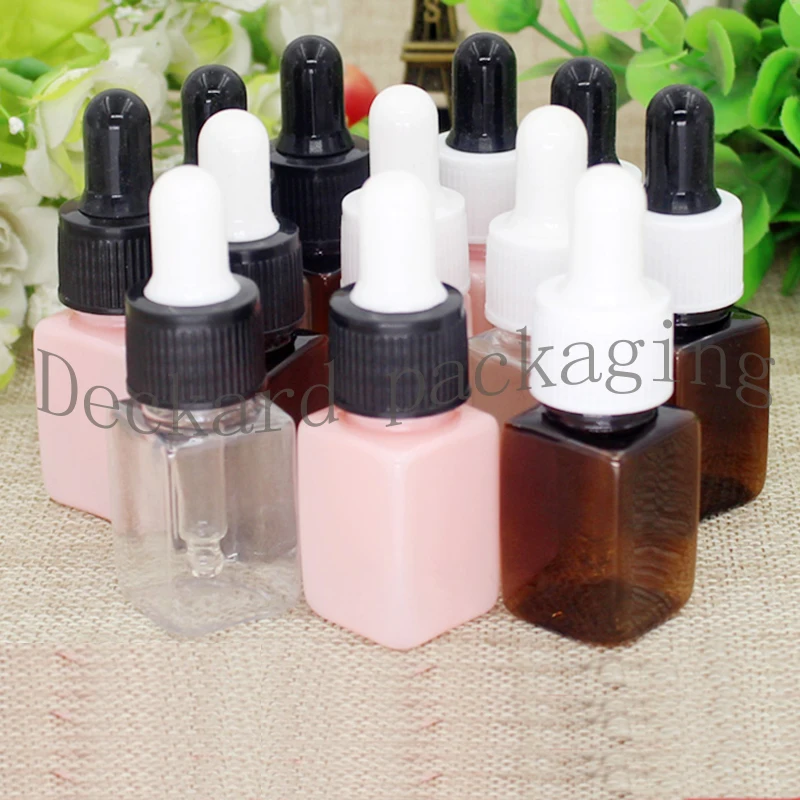 Download 100pcs 10ML Serum Plastic Bottle,Spuare Cosmetic Packaging Sample Bottles, Perfume Packaging ...