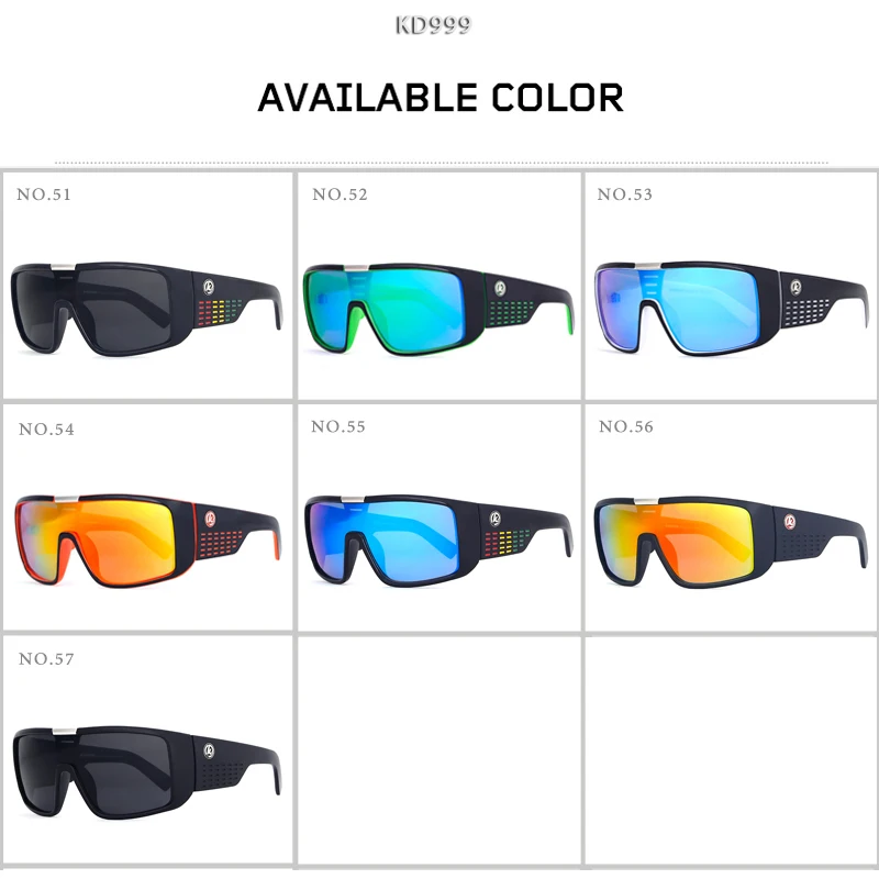 KDEAM Brand Sunglasses Men Sport Goggle Sun Glasses Windproof Shield Frame Reflective Coating Original case 7 colors KD999
