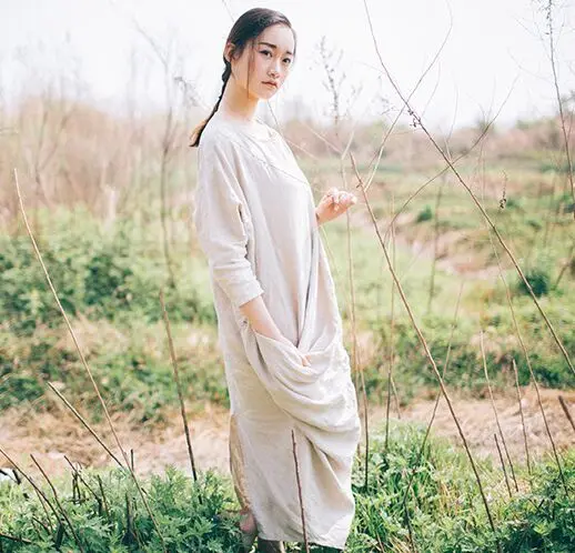 2016 Summer Dresses Plus size Linen Dress New Fashion Women font b Robe b font font