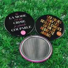 100 шт популярный подарок представительского класса пользовательское зеркало Кнопка заднего вида для женщин карманное зеркало значок карманное косметическое зеркало КНОПКА 75 мм диаметр