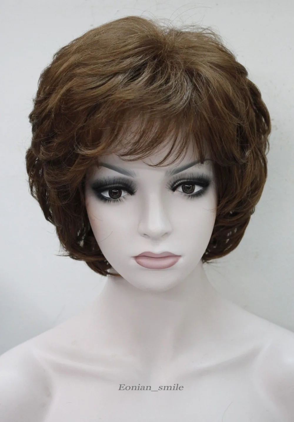 Красивые короткие коричневые вьющиеся волосы парик парики для современных женщин