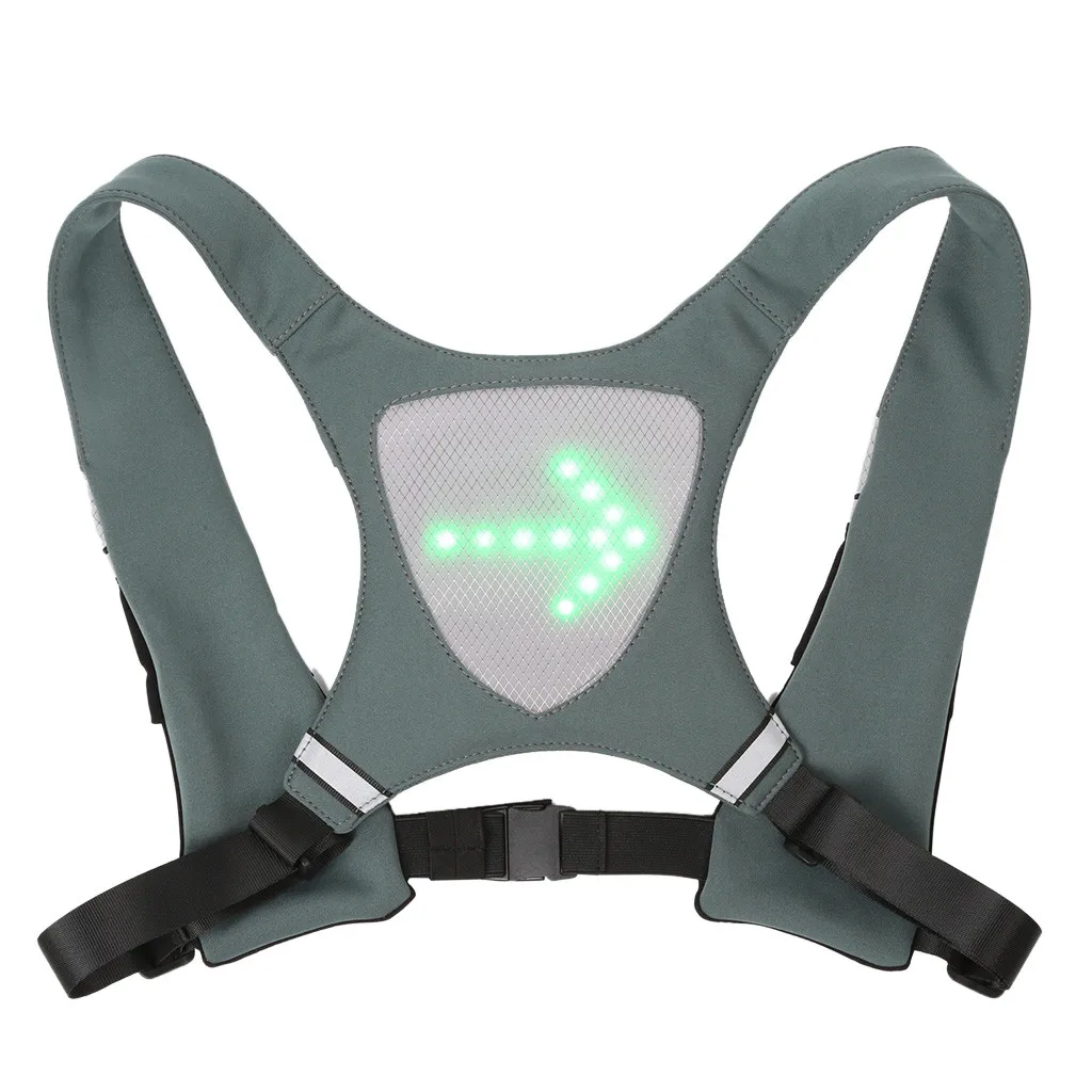 Cycling Bicycle Vest LED Wireless Safety Turn Signal Light Vest for Bicycle Riding Night Warning Backpack Guiding Light#g4