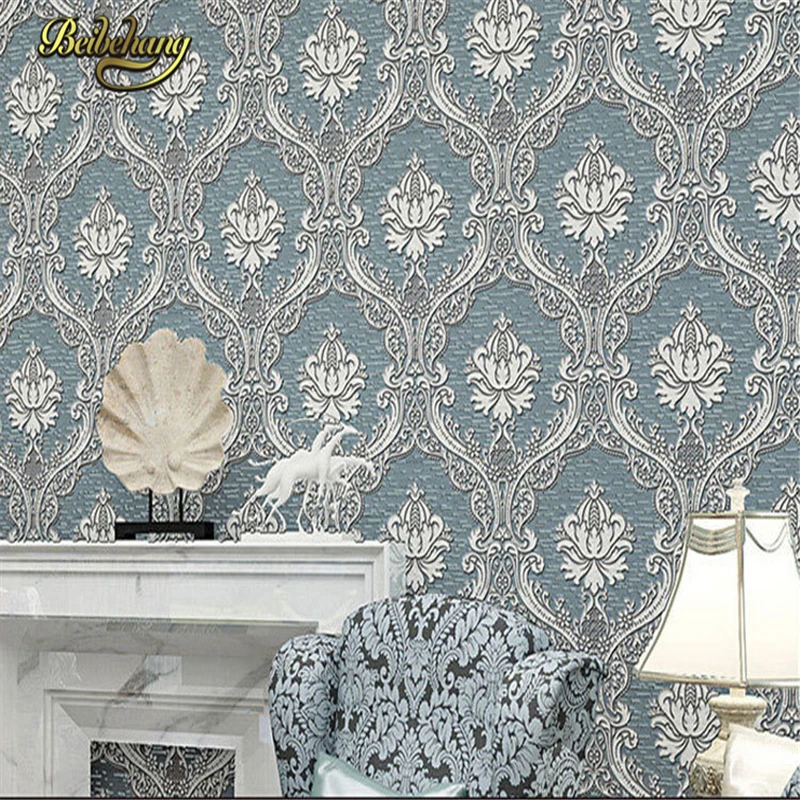 

beibehang papel parede 3D Luxury Europe Damascus 3D Stereoscopic Wallpaper Elegant Mural Wall Paper Roll Soundproof Papel Pint