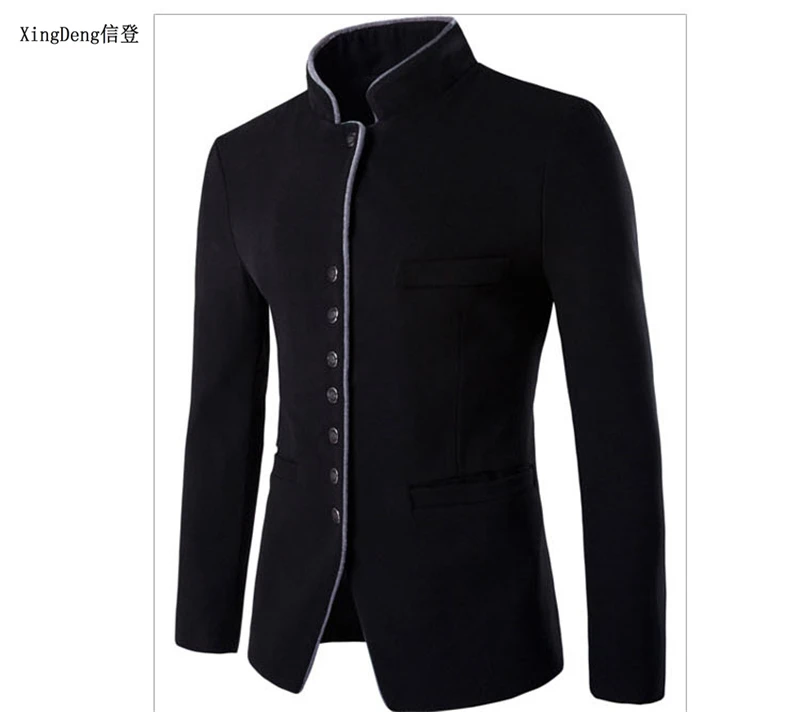 XingDeng, Новинка осени, приталенный хлопковый блейзер для качественных блейзеров, верхнее пальто, мужские китайские костюмы, куртки, костюм, мужская одежда