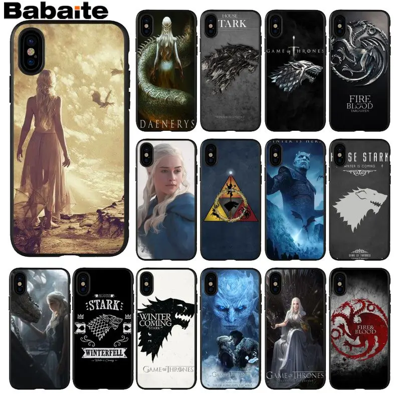 

Babaite Game Thrones Wolf TPU Soft Silicone Phone Case Cover for iPhone 5 5Sx 6 7 7plus 8 8Plus X XS MAX XR for case