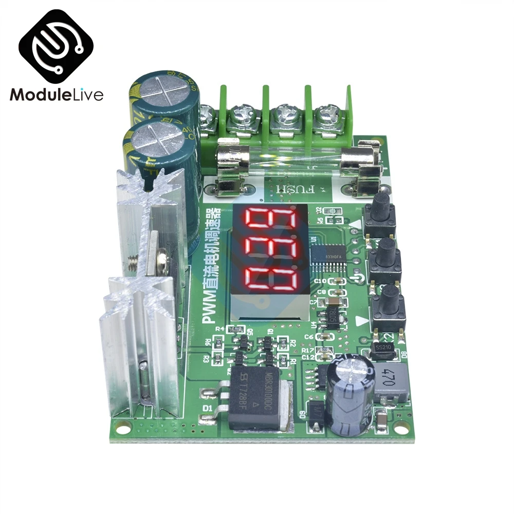 10A DC 12-60V 600W Motor PWM Speed Controller Regulator With Red Digital Display 