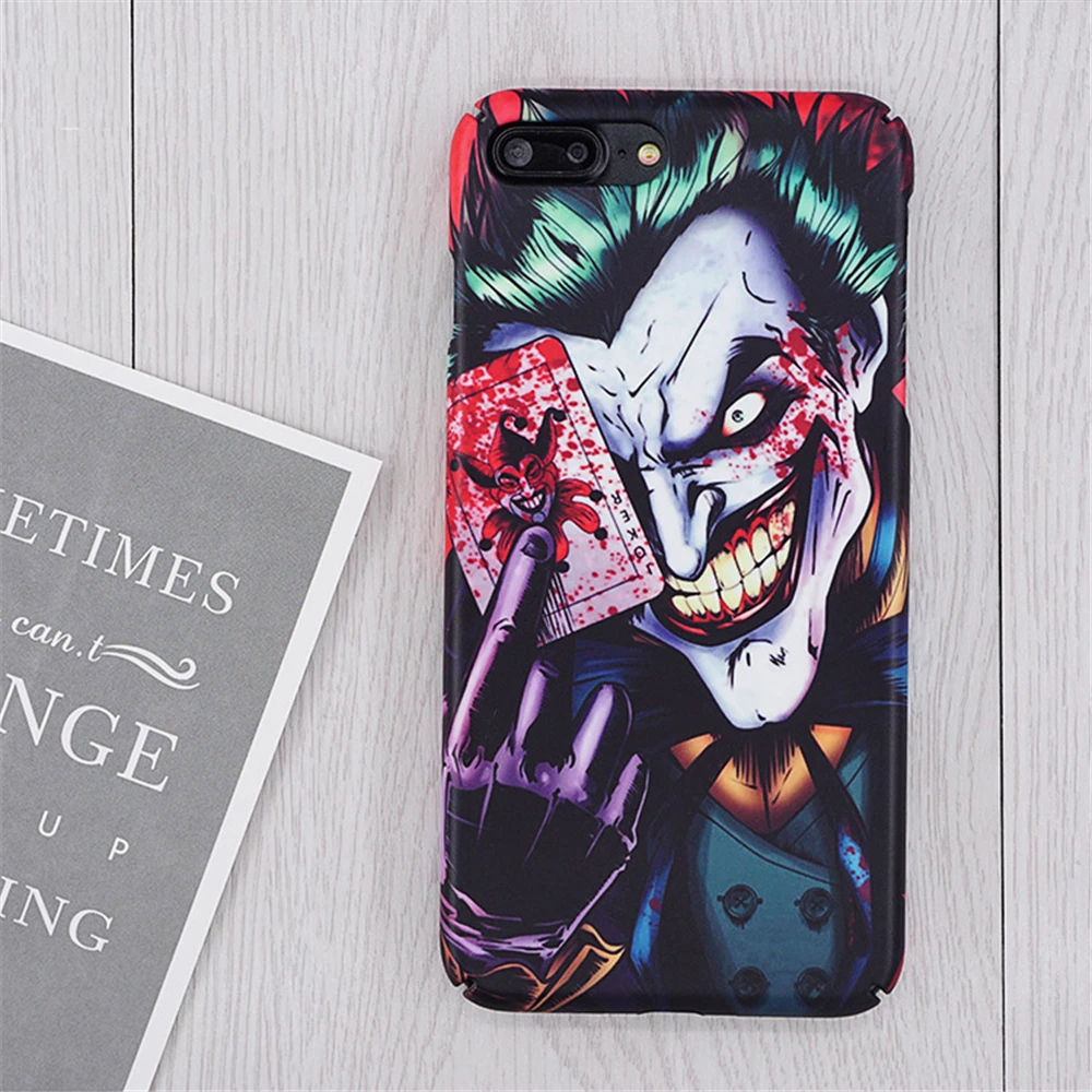 Cases For iphone 7 Popular Cartoon Joker Harley Quinn Comics Couples Pattern Phone Case 7PLus New Hard PC Back Cover |