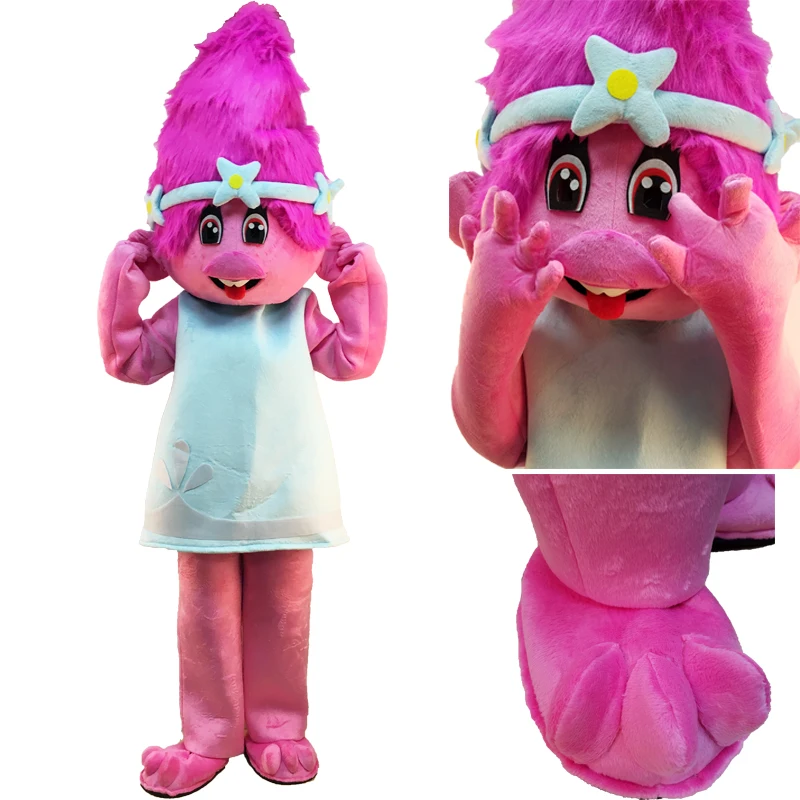 

2019 New Arrival Adult Troll Mascot Costume Trolls Mascot Parade Fancy Dress Suit High Quality Clowns Birthdays Troll