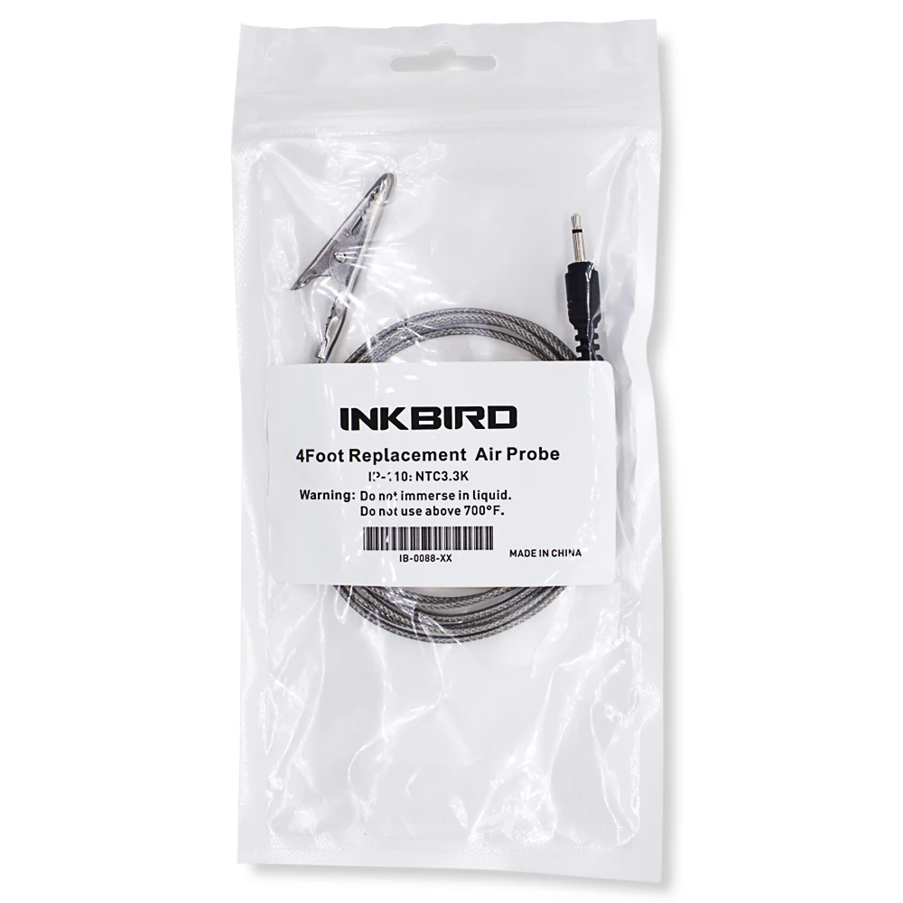 Inkbird цифровой термометр для приготовления мяса на гриле, барбекю, коптильня, пищевой датчик из нержавеющей стали, IP-110 только для Inkbird IBT-2X, IBT-6X