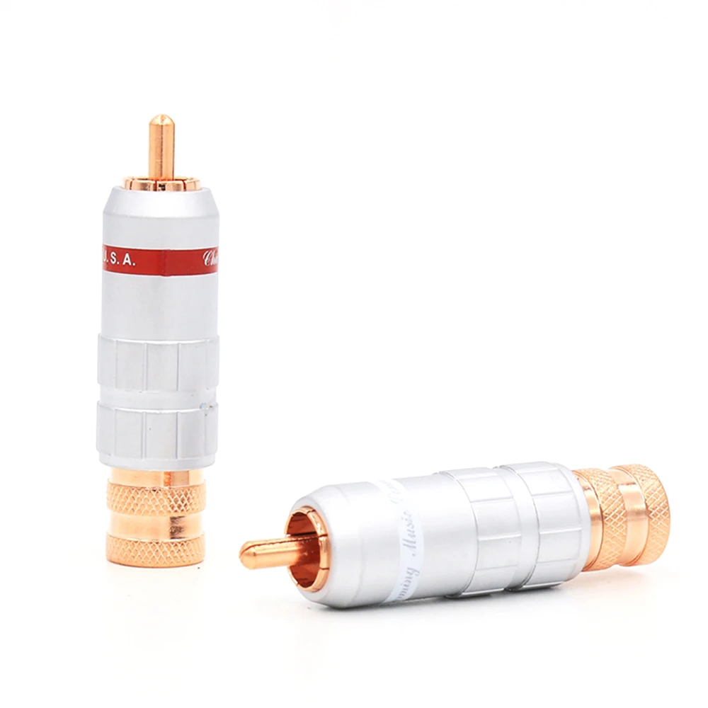

HIFI Audio Video Cable Adapter Solders red copper plated RCA Plug