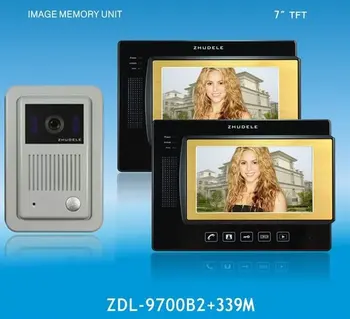 

ZHUDELE Home security intercom system 4-wired 7" luxury color video door phone,CCD camera ,touch screen,nightvision,SD CARD