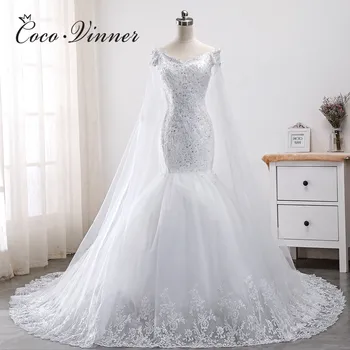 

Wrap Cap Sleeves Lace Mermaid Wedding Dress 2020 African New Court Train Plus Size Wedding Gowns Appliques Robe De Mariee WX0011