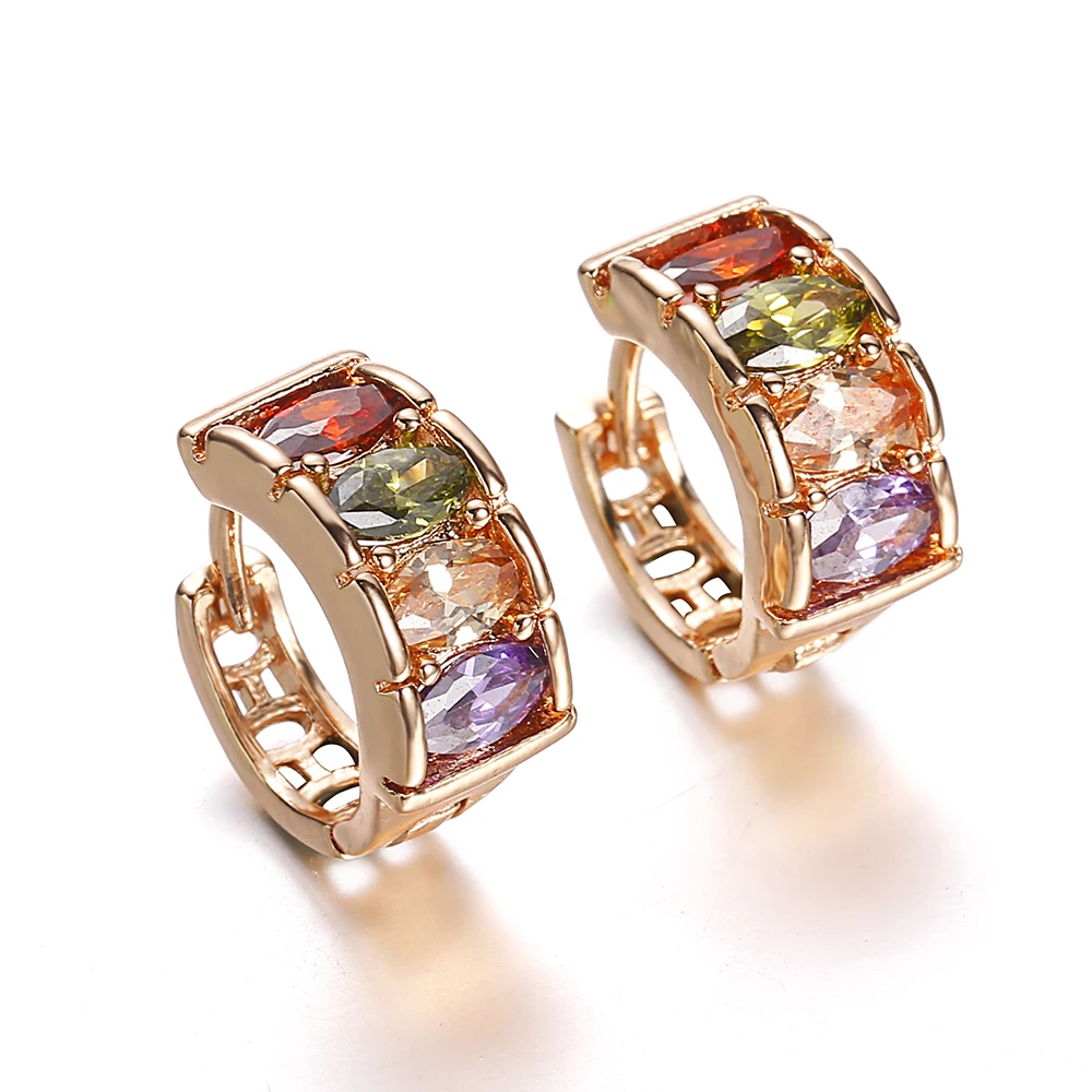 

2019New Design Color zirconia crystal earrings jewelry Fashion Luxury Charm Infinity Statement Stud earring for women Party gift