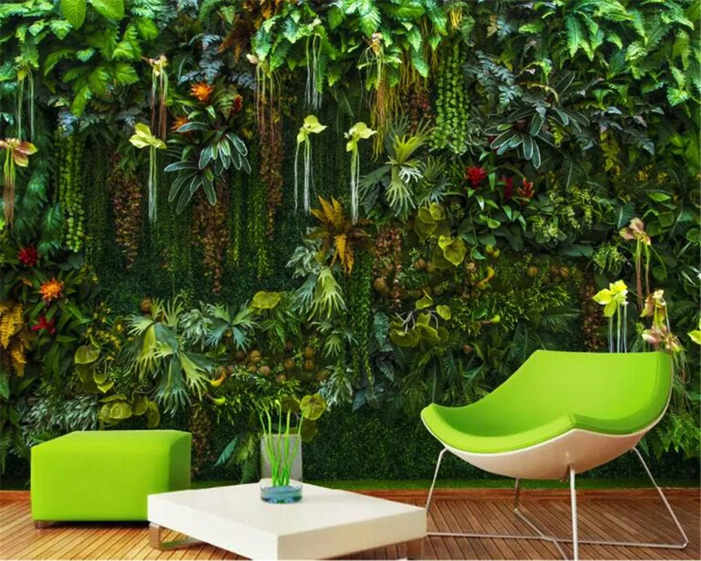 Beibehang カスタム写真の壁紙壁画熱帯雨林花植物グリーン葉壁装飾画の壁紙家の装飾 壁紙 Aliexpress