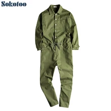 Мужской свободный комбинезон Sokotoo, повседневная одежда с длинными рукавами черного/болотного цвета
