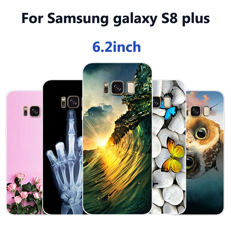 Soft Silicone TPU For Samsung Galaxy S8+ G9550 S8 plus Case Cover cartoon Painted Phone Back Protective Case S8plus G9550 shell