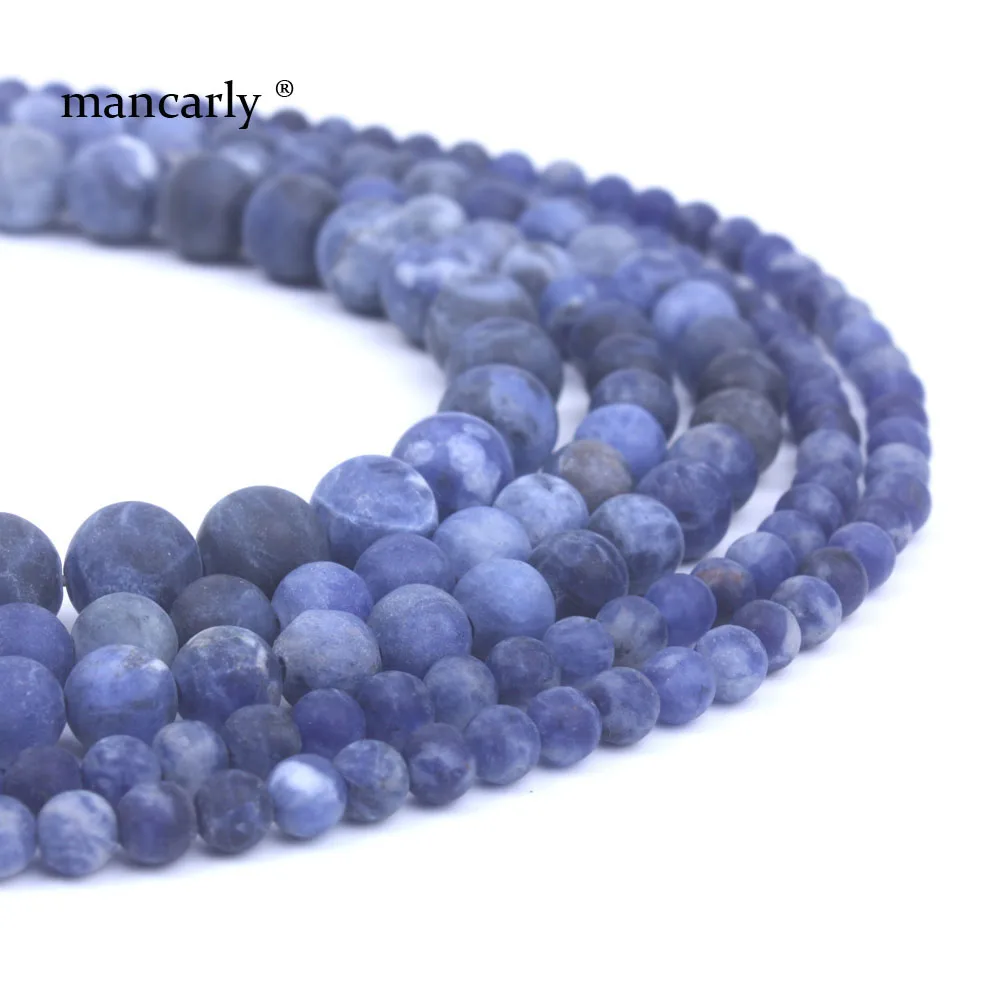 

4mm,6mm,8mm ocean blue sodalite round matte Natural stone Frost beads for jewelry making supplies necklace Bracelet material