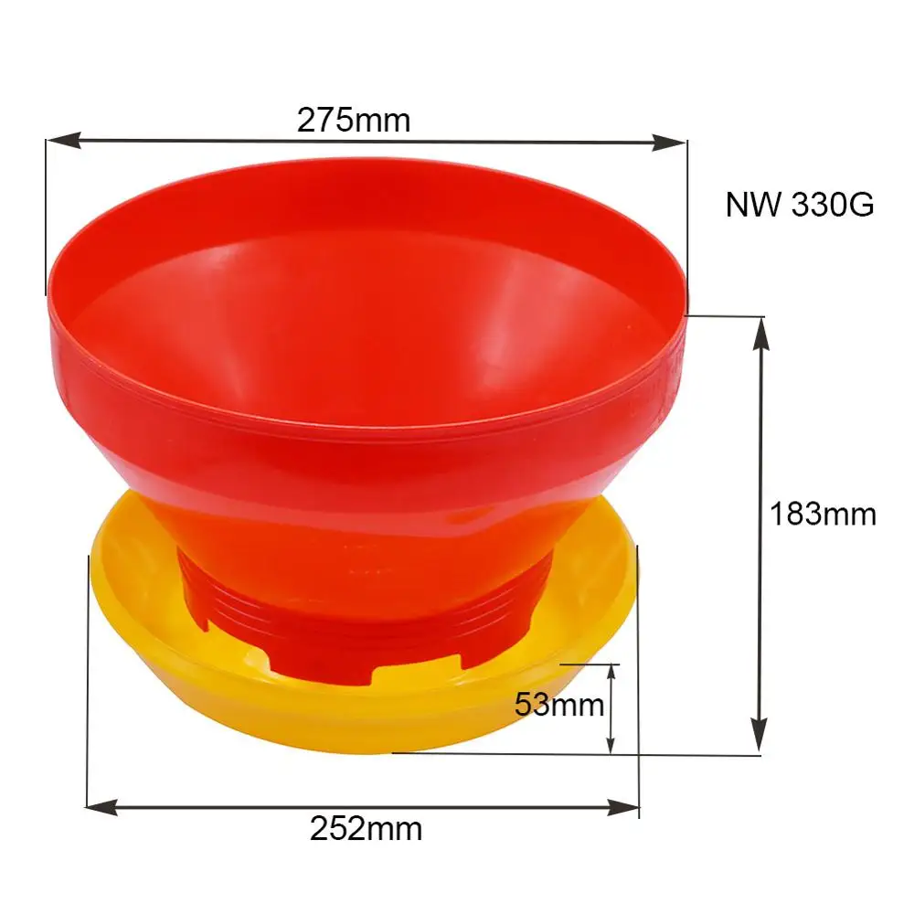 5 шт. 4 кг поворотный курица кормушку высота 183 мм/верхняя часть Диаметр 275 мм/снизу Диаметр 252 мм /снизу глубина 53 мм - Цвет: 5 pcs