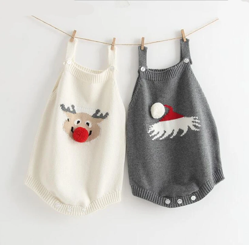 

Baby Knitted Romper Christmas Baby Clothes Newborn Boy Romper Cotton Infant Baby Costume Baby Jumpsuits Girl Boys Overall