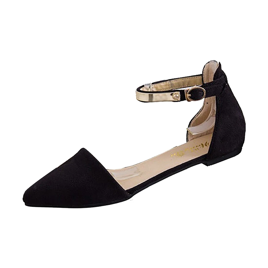 

Woman Shoes Spring Summer Pointed Toe suede Flats Ankle Strap Sexy Slip-On Women Shoes