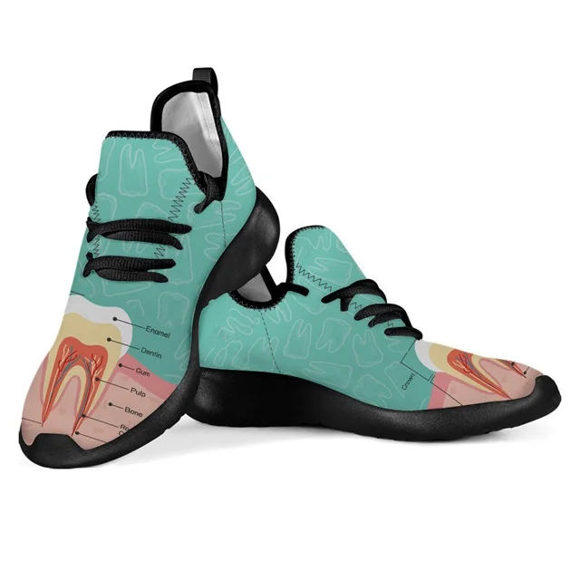 INSTANTARTS зубы/анатомическое/стоматолог схема 3D печатных Мужская обувь Летняя обувь с подошвой из вулканизированной резины со шнуровкой сетчатые Мокасины Обувь для мальчиков, Сникеры - Цвет: HMB4178Z60