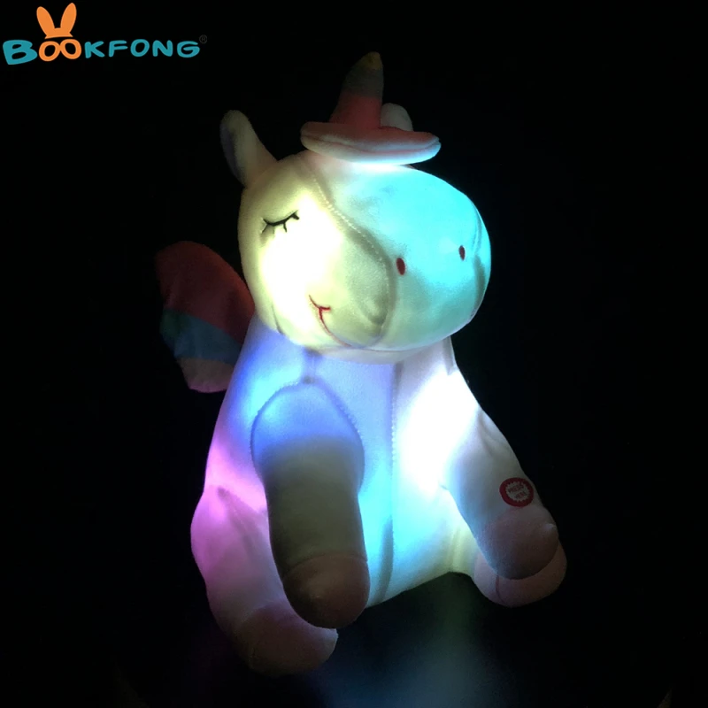Lovely LED Light Plush Stuffed Bear Soft Doll Baby Kids Birthday Gift 30CM