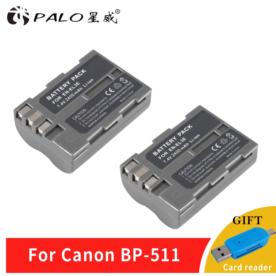 

2pcs Palo 2400mAh EN-EL3E EN EL3 ENEL3E Li-ion Digital Camera Battery Pack for Nikon D90 D80 D300 D300s D700 D200 D50 D70s D100