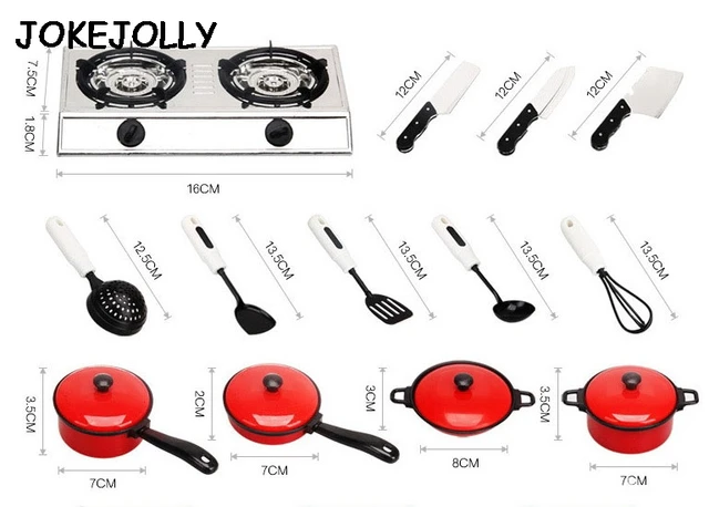 13pcs / lot Red Simulation Kitchen Cooking Toy children educational toys boy girl early education toys  LYQ 3