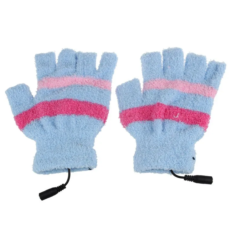 USB Heating Winter Hand Warm Gloves Heated Fingerless Warmer Mitten Hand Gloves guantes eldiven handschoenen 40FE1419