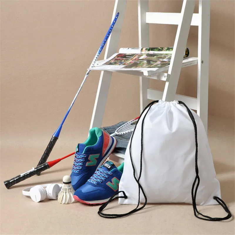 1 Pcs Portable Waterproof Oxford Sports Bag Thicken Drawstring Belt Riding Backpack Gym Drawstring Shoes Bag Clothes Backpack