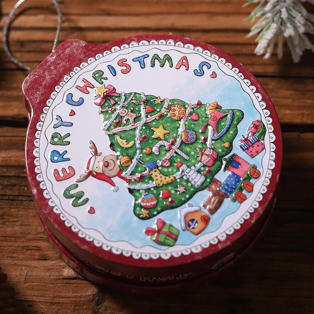 Круглое печенье банка коробка для хранения конфет детский подарок на рождественскую елку декорация Рождественский подарок конфеты для кувшина органайзера случайный стиль