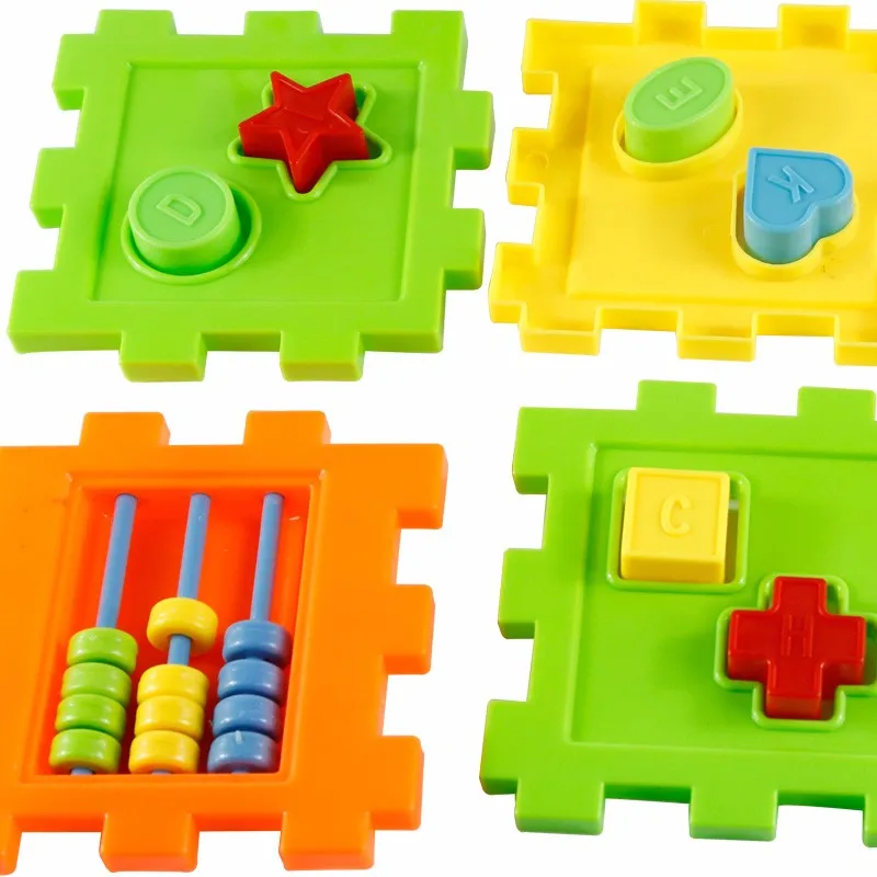 Красочные детские математические квадратные подходящие блоки, Детские сортировочные коробки, Обучающие Игрушки для раннего детского обучения, забавные