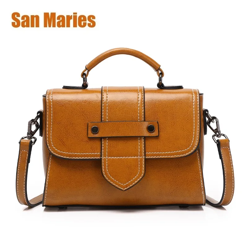 

San Maries Women's Shoulder Bags Leather Fashion Totes Bag Brand Designer Ladies Handbag for Women Handbags Bolso Muje Clutch