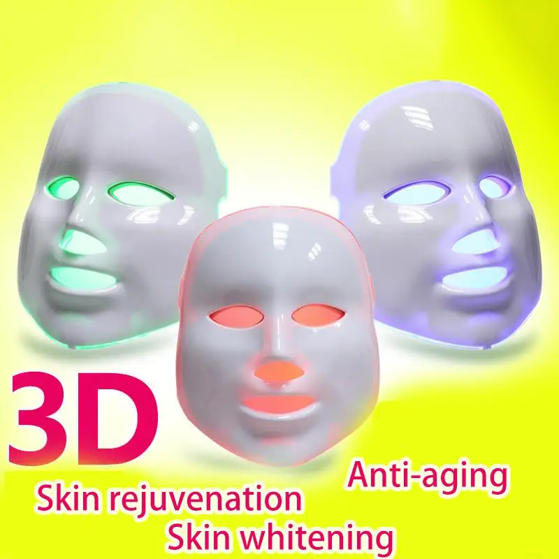 

PDT Photon LED Facial Mask Skin Rejuvenation Anti-Aging Face Mask Wrinkle Removal Therapy Beauty tool 7 Colors 150led light bulb