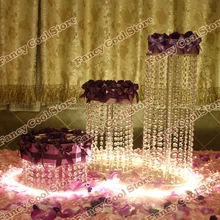 Роскошный акриловый для свадебного торта, 3 шт./партия, круглый хрустальный свадебный торт, подставка для свадебного торта, центральный стенд для кекса 03S1